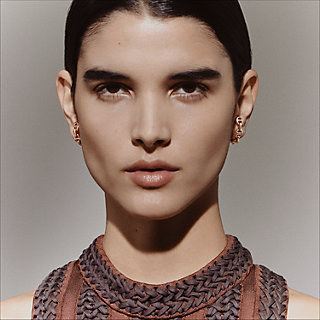 HERMES 稀少 ピアス 洗練 シルバー Chaine d'ancre Enchainee Chaine d'ancre Enchainee single ear climber earring | Hermès